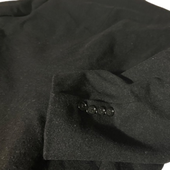 Jos A Bank Dark Grey Merino Wool Mans Executive Over Top Coat Dress 40reg - Picture 9 of 12